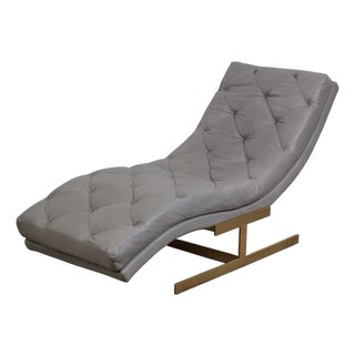 Restoration Hardware Royce Leather Chaise For Sale
