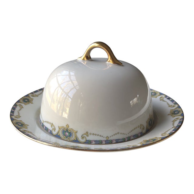 Vintage Limoges Superieur " Grisette " Pattern Lidded Butter Dish