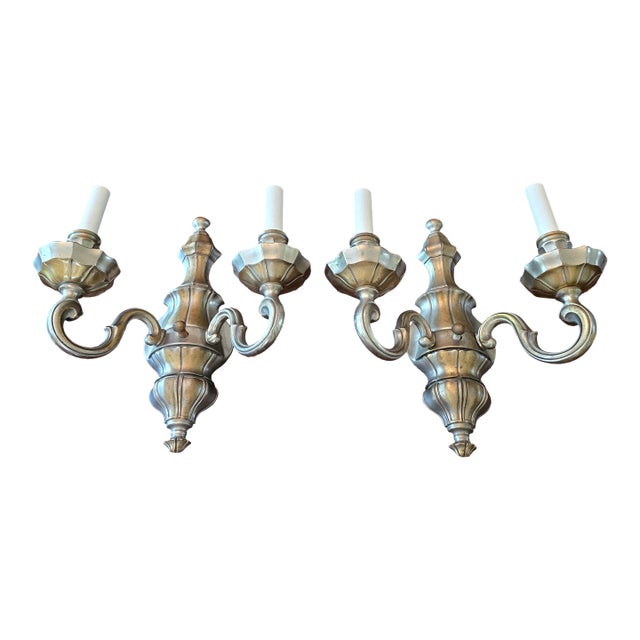 Vintage Mid Century Pair Classical Sconces For Sale