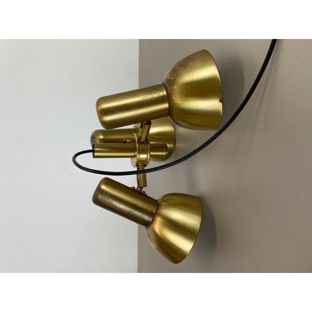 3-Spot Brass Tone Hanging Light by Koch and Lowy for OMI Lighting, Germany, 1970s For Sale - Image 18 of 18