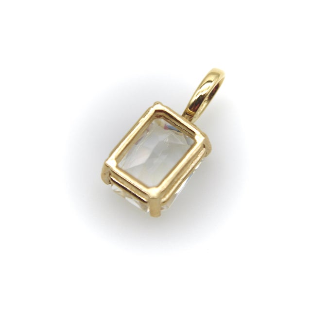 Contemporary 1990s Signature 14k Gold Rainbow Moonstone Pendant For Sale - Image 3 of 10