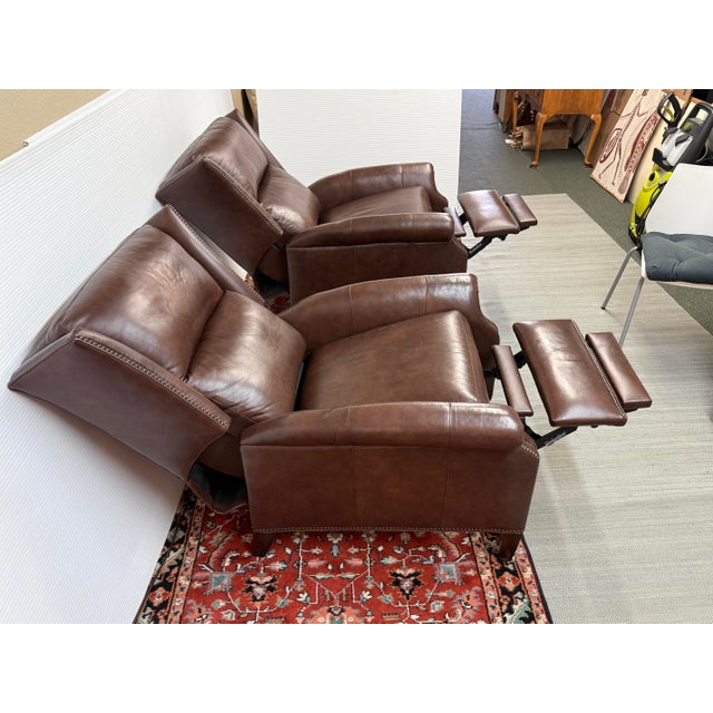Hancock & Moore Hancock and Moore Sami Power Recliners, a Pair For Sale - Image 4 of 12