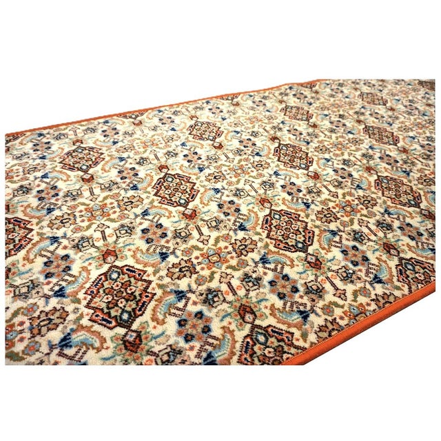 Vintage Persian Tabriz Taba Tabai Wool 3x10 Orange & Ivory Handmade Runner Rug #1144065 For Sale - Image 10 of 15