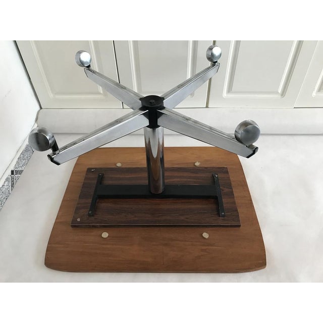 Coffee Table with a Chrome Base and Wheels, 1970s For Sale - Image 10 of 18
