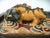 Mounted Glazed Shiwan Yellow Foo Dog / Guardian Lion Tile, Chinese Ceramic Wall Hanging For Sale - Image 10 of 11