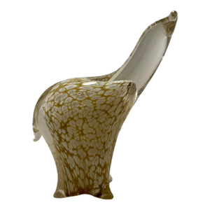 1970's Fm Konstglass of Ronneby Sweden Hand Blown Art Glass Polar Bear Figurine