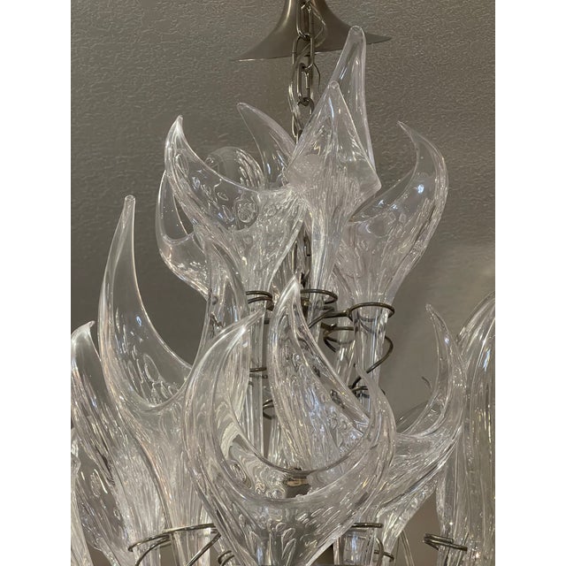 Mid-Century Modern Italian Hand-Blown Murano Glass Chandelier For Sale - Image 9 of 12