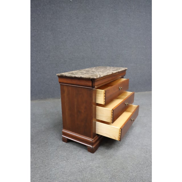 Brown Durham Furniture Cherry Louis Philippe Style Nightstand For Sale - Image 8 of 13