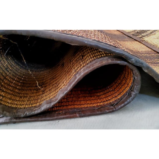 Brown Vintage Tuareg Rug in Rush and Leather, 1990s For Sale - Image 8 of 9