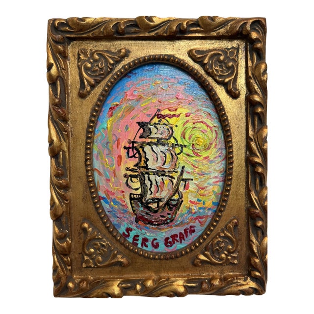 Serg Graff "Dawnstar" Seascape Acrylic Painting Sailing Ship Nautical Art For Sale