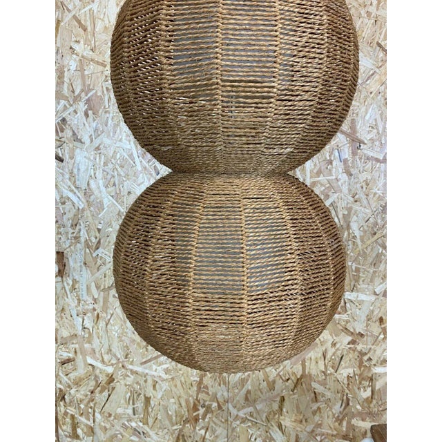 Large Space Age Ball Lamp in Bast Braid, 1960s For Sale - Image 4 of 13