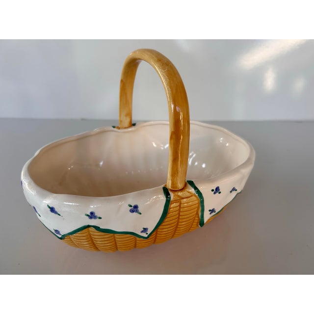 Mid 20th Century Vintage Collection of "Napkin in a Basket" Ceramic Serving Set For Sale - Image 5 of 11