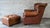 Restoration Hardware Churchill Cigar Leather Luxe Writer's Chair and Ottoman For Sale - Image 9 of 13