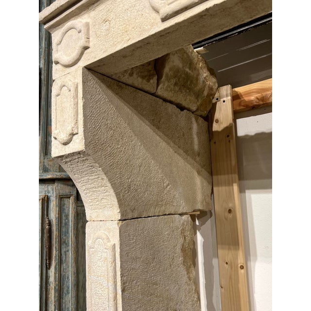 Antique French Limestone Fireplace Mantel From Burgundy, 19th Century For Sale - Image 10 of 18