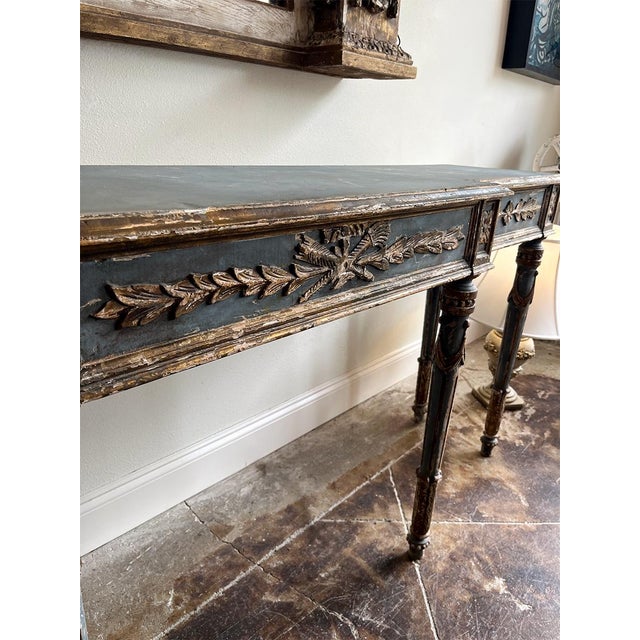 Italian 20th Century Vintage Carved Painted Console For Sale - Image 3 of 5