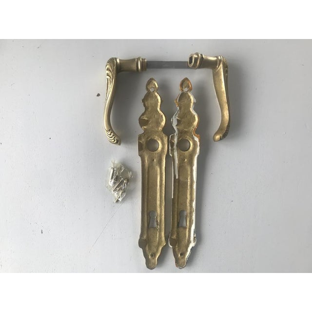 Art Nouveau Brass Handles and Signboards, 1950s, Set of 4 For Sale - Image 6 of 18