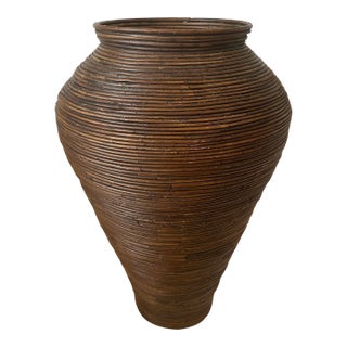 Vintage Pencil Reed Floor Vase For Sale