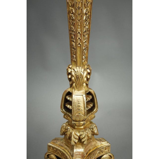19th Century Louis XIV Gilded Wood Tripod Column, 1850s For Sale - Image 10 of 18