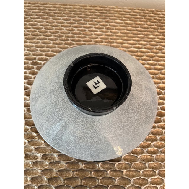 Vintage Postmodern Black and Gray Ceramic Plate /Vessel For Sale In Los Angeles - Image 6 of 7