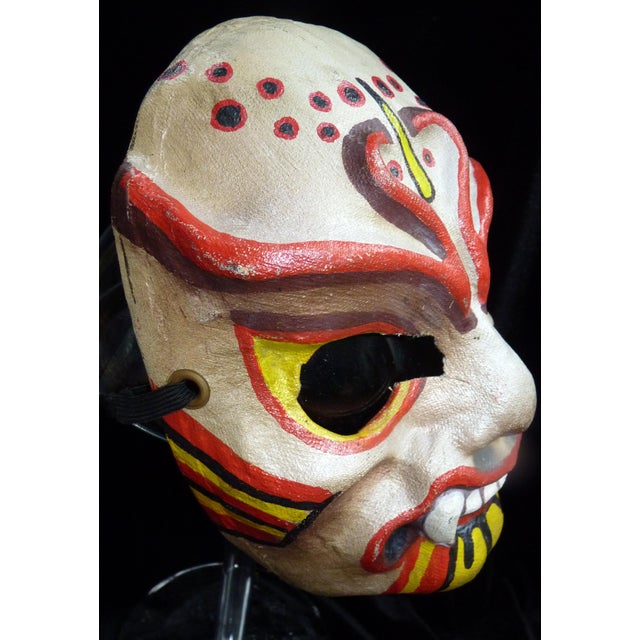 Set of 3 Tim Yip Original Sculpture Mask Trio Oscar Winner Broadway Art Set Asian Demon Wall Decor For Sale - Image 4 of 6