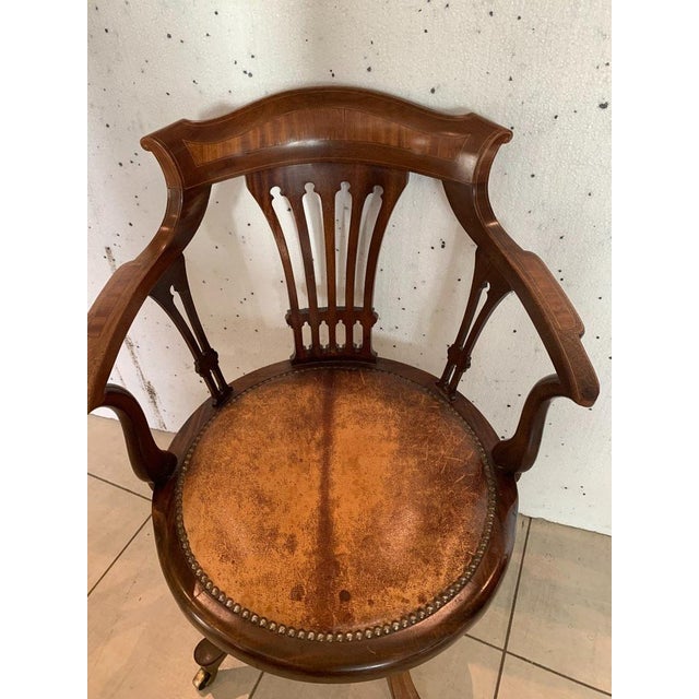 Regency Desk and Swivel Armchair, England, 19th Century, Set of 2 For Sale - Image 12 of 15