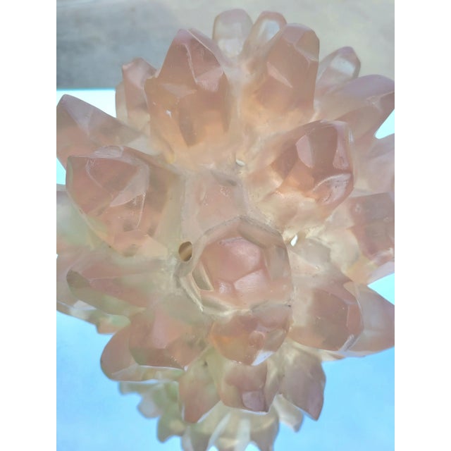 Frederick Cooper Vintage Faux Crystal Rock Champagne Plug in Light Up Table Lamp For Sale - Image 4 of 7