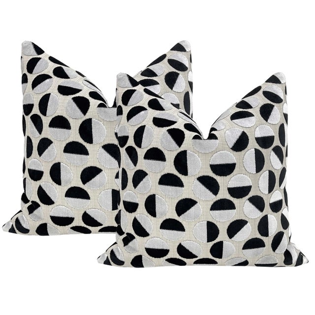 Not Yet Made - Made To Order 22" Ebony Brooklyn Cut Velvet Pillows - a Pair For Sale - Image 5 of 5