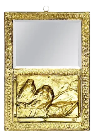 Gilded Mirror with Letter Holder, France, 1970s