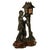 A fine & large antique Japanese Meiji period Tokyo School Bronze Sculpture lamp and stand, by Miyao Eisuke (1850-1920),...