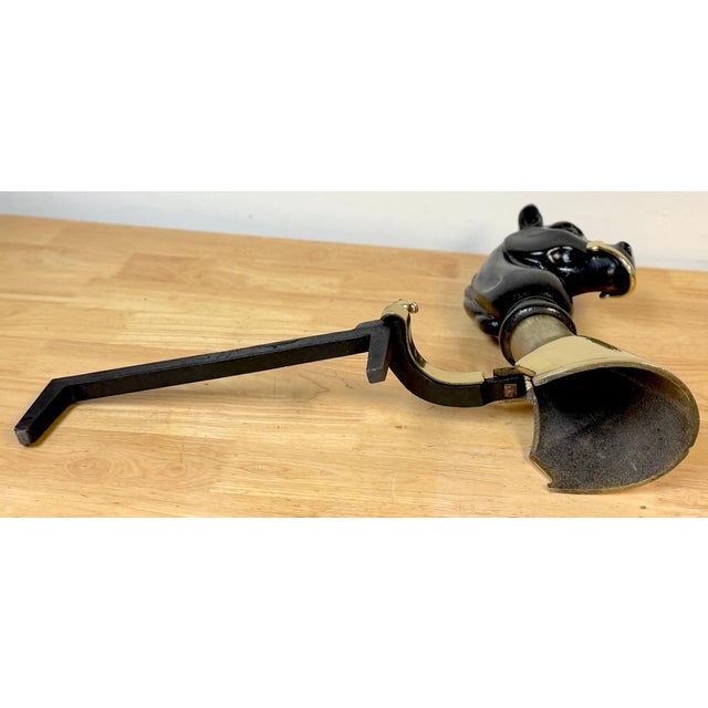 19th Century English Brass & Iron Horse Motif Andirons with Removable Chain For Sale - Image 4 of 18