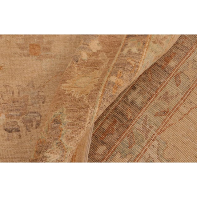 Tan 1990s Classic Ziegler Tan Brown Hand-Knotted Wool Rug - 9'11'' X 13'8'' For Sale - Image 8 of 8