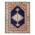 Vintage Turkish Azeri Rug, Hand-Knotted Wool, Geometric Design, Navy & Red, 8x11 For Sale