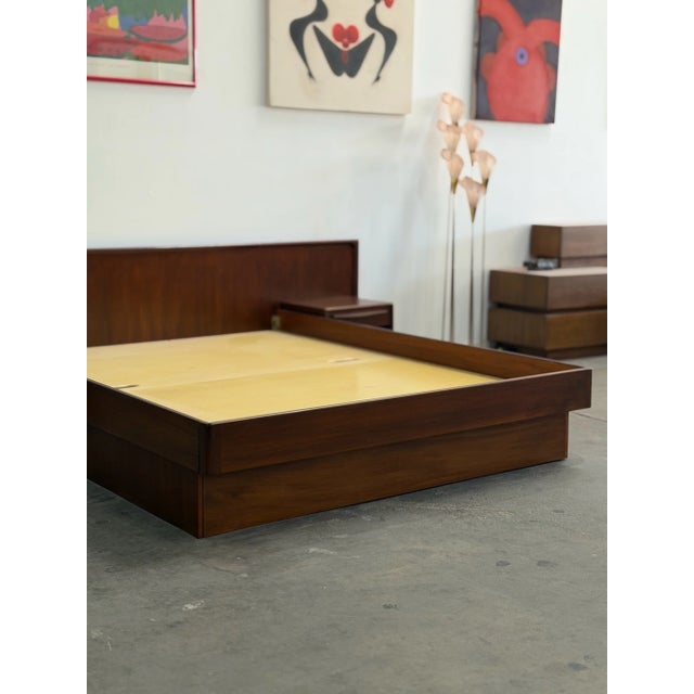1960s Danish Modern Queen Platform Bed For Sale - Image 13 of 15