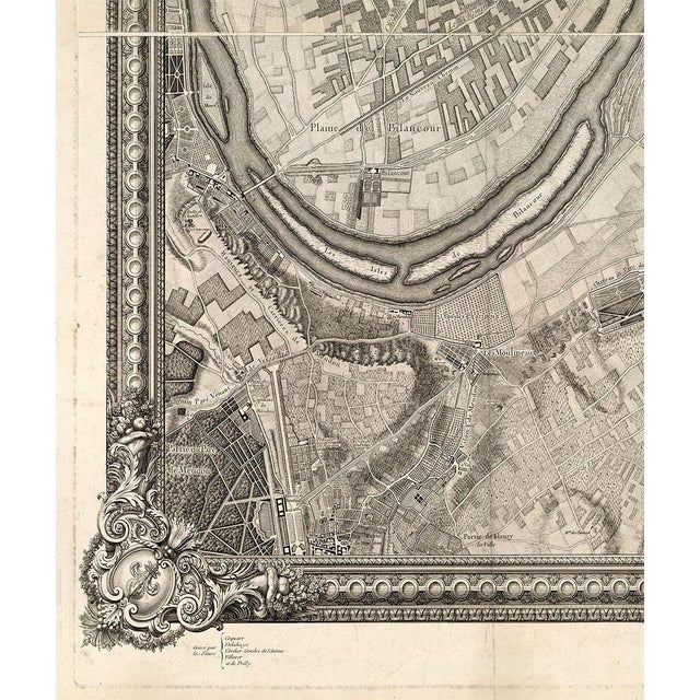 Not Yet Made - Made To Order Restored 1733 Antique Paris Map - 24" X 30" For Sale - Image 5 of 8