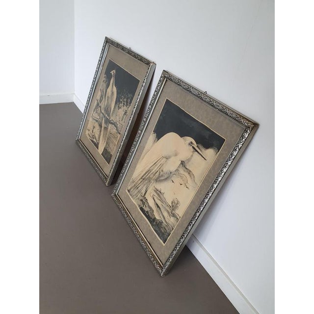 Birds, Lithograph, Framed, Set of 2 For Sale - Image 7 of 7