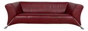 322 Leather Three-Seater Red Sofa by Rolf Benz