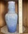Ceramic Vintage Art Deco Blue Ombre Ceramic Tall Vase Textured Floral Patterns Glossy Finish For Sale - Image 7 of 7