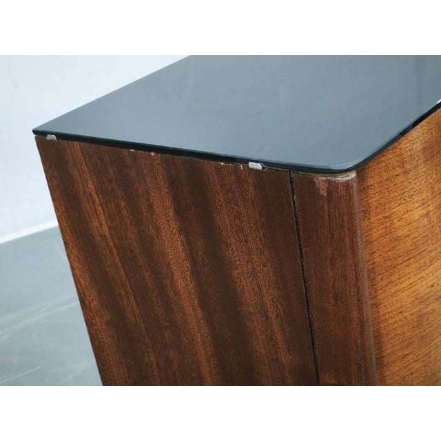 Art Deco Nightstands with Black Opaxit Glass, Czechoslovakia, 1940s, Set of 2 For Sale - Image 11 of 15