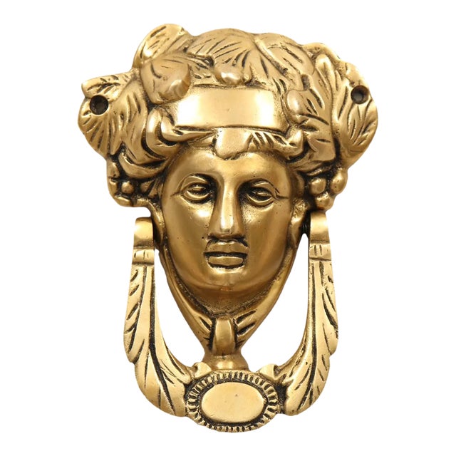 Head of Dionysus Brass Door Knocker For Sale