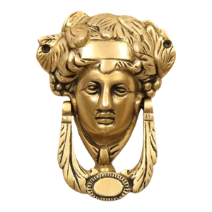 Head of Dionysus Brass Door Knocker