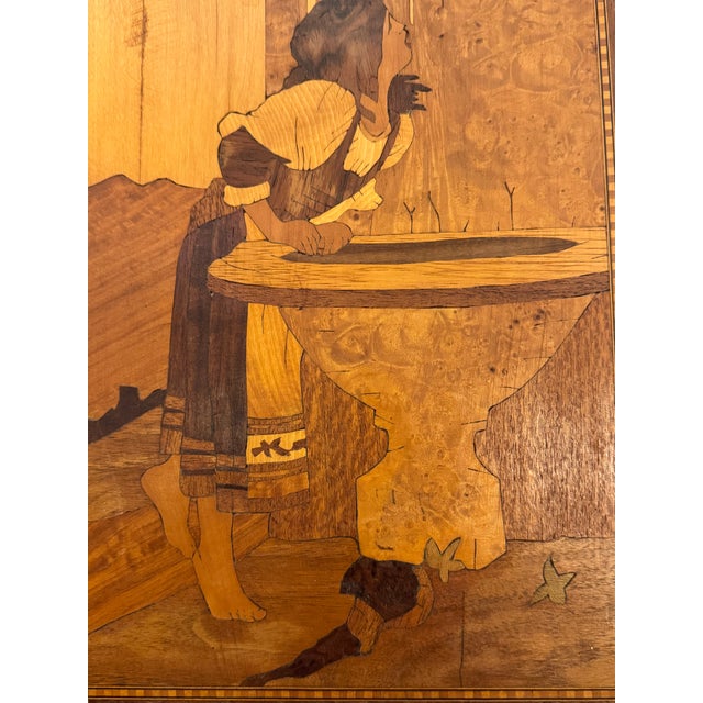 Set of 4 Dated 1965 Wood Marquetry Wall Art Panels For Sale In Houston - Image 6 of 12