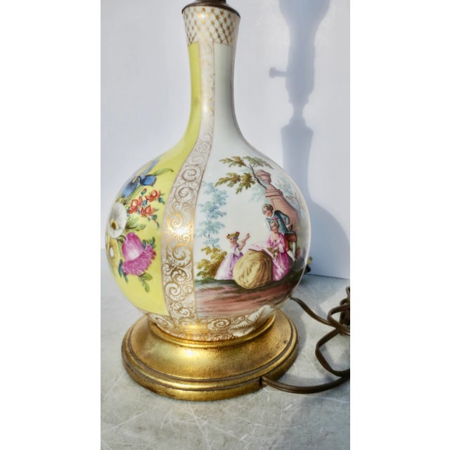 Early 20th Century Dresden Porcelain Vase Lamp Early 20th For Sale - Image 5 of 8