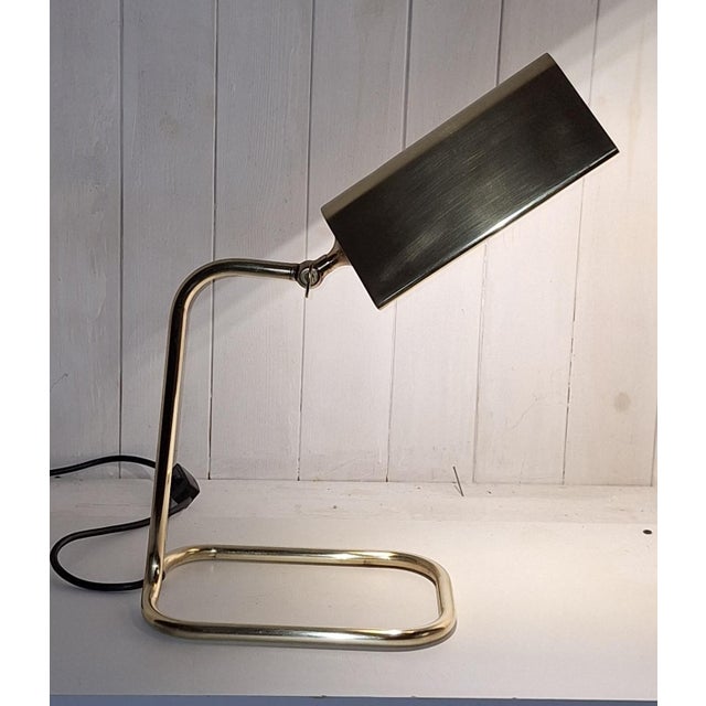 Postmodern Vintage Adjustable Brass Table Lamp from Florian Schulz, 1980s For Sale - Image 3 of 8