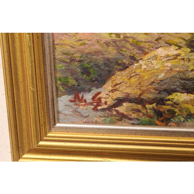 Mid 20th Century Swedish Coastal Painting W/ Wind Swept Trees For Sale - Image 4 of 13