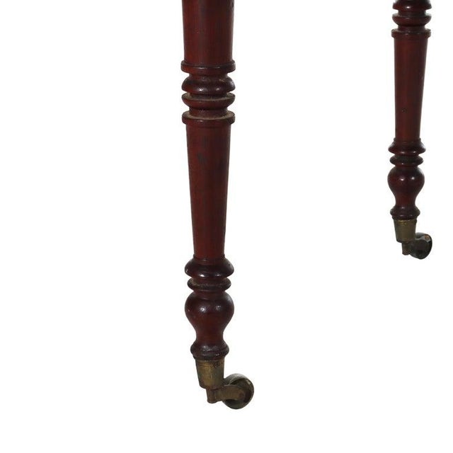 Antique Sheraton Mahogany 3-Drawer Drop Leaf Sewing Stand C1880 For Sale - Image 11 of 13