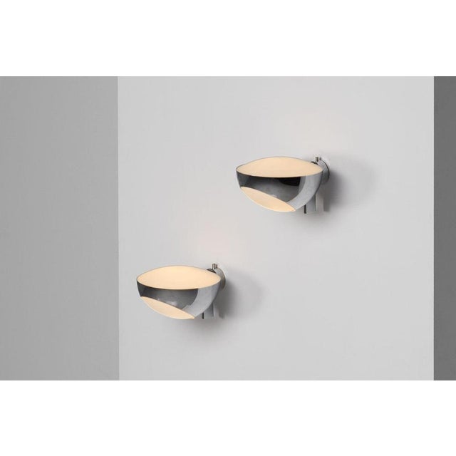 Chrome Wall Sconces attributed to Max Ingrand for Fontana Arte, Italy, 1963, Set of 2 For Sale - Image 13 of 18