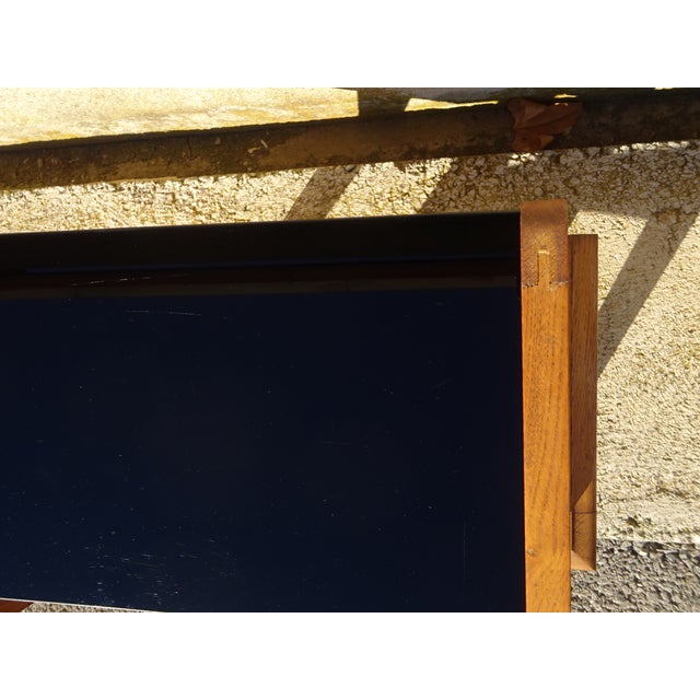 Vintage Bedside Table in Light Oak with Splayed Legs and Black Glass Top, 1960s For Sale - Image 15 of 18