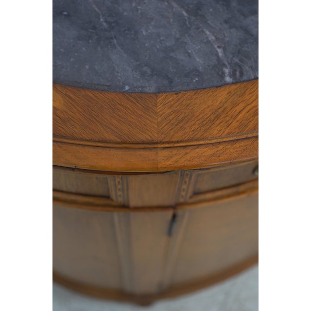 Brown Vintage Marble Top Demilune Linen Cabinet For Sale - Image 8 of 17
