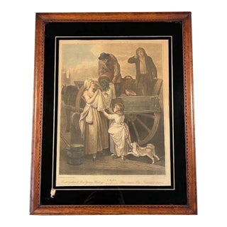Antique Cries of London Print Fresh Gathered Peas Wheatley Verre Eglomise Frame For Sale
