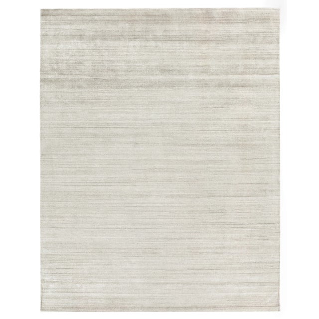 Exquisite Rugs Creil Hand loom Bamboo/Silk Brown Rug-6'x9' For Sale - Image 9 of 9